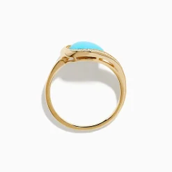 Rings|Effy Jewelry Terra 14K Yellow Gold Turquoise and Diamond Ring