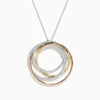 Necklaces & Pendants|BH Multi Trio 14K 3-Color Gold Diamond Crossover Pendant