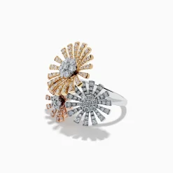 Rings|Effy Jewelry Trio 14K Diamond Flower Ring 1.59 TCW