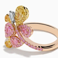 Rings|Effy Jewelry Trio 18K Three Tone Gold Multi Color Diamond Bouquet Ring