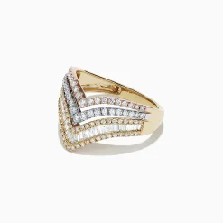 Rings|Effy Jewelry Trio 14K Tri Color Gold Diamond Ring, 0.88 TCW