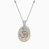 Necklaces & Pendants|BH Multi Trio 14K Tri Color Gold Diamond Swirl Pendant, 1.28 TCW