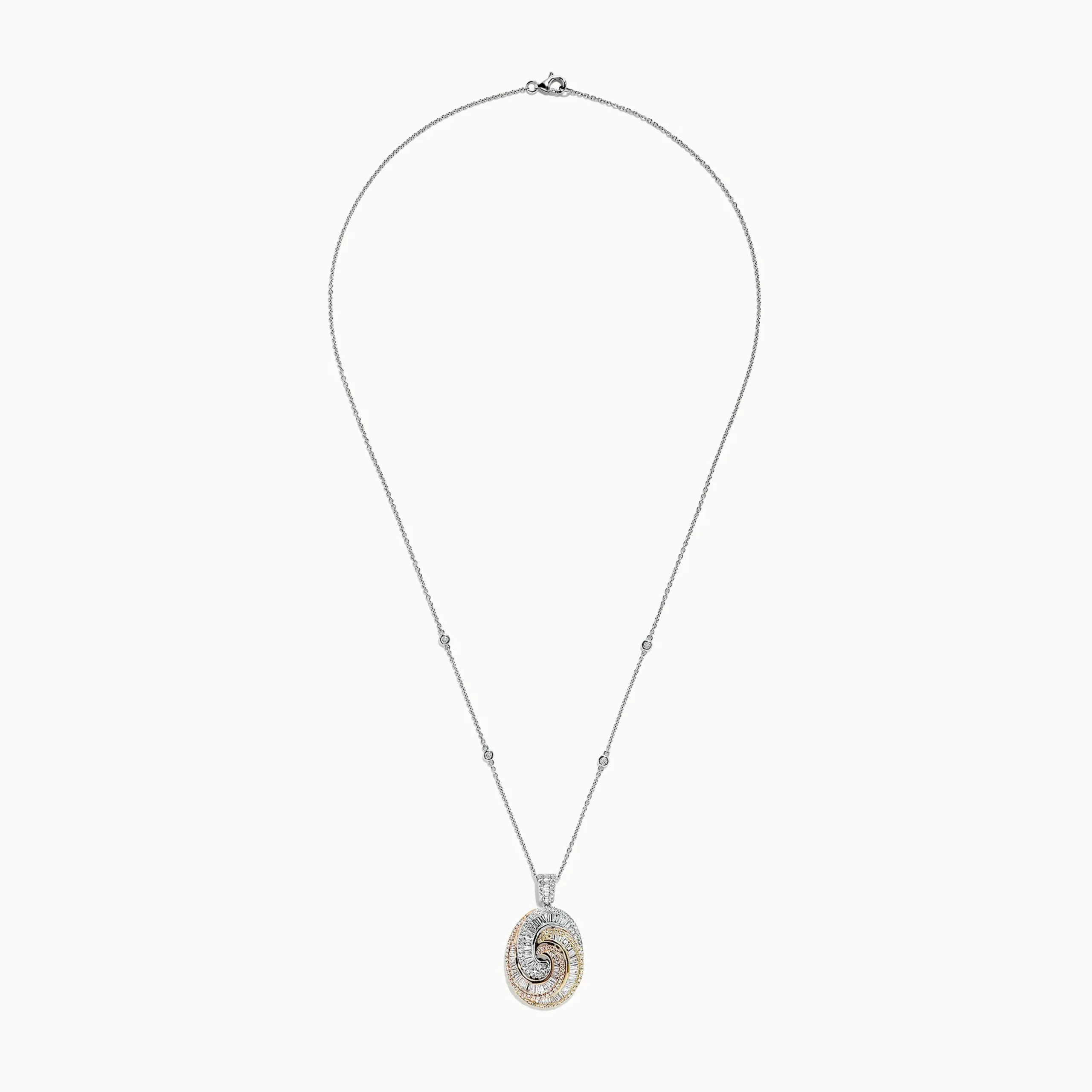 Necklaces & Pendants|BH Multi Trio 14K Tri Color Gold Diamond Swirl Pendant, 1.28 TCW