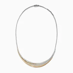 Necklaces & Pendants|Effy Jewelry Trio 14K Tri-Color Gold Diamond Collar Necklace, 1.33 TCW
