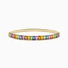 Bracelets|Effy Jewelry Watercolor 14k Yellow Gold Emerald Cut Multi Sapphire Bangle