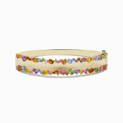 Bracelets|Effy Jewelry Watercolor 14k Yellow Gold Multi Sapphire Bangle