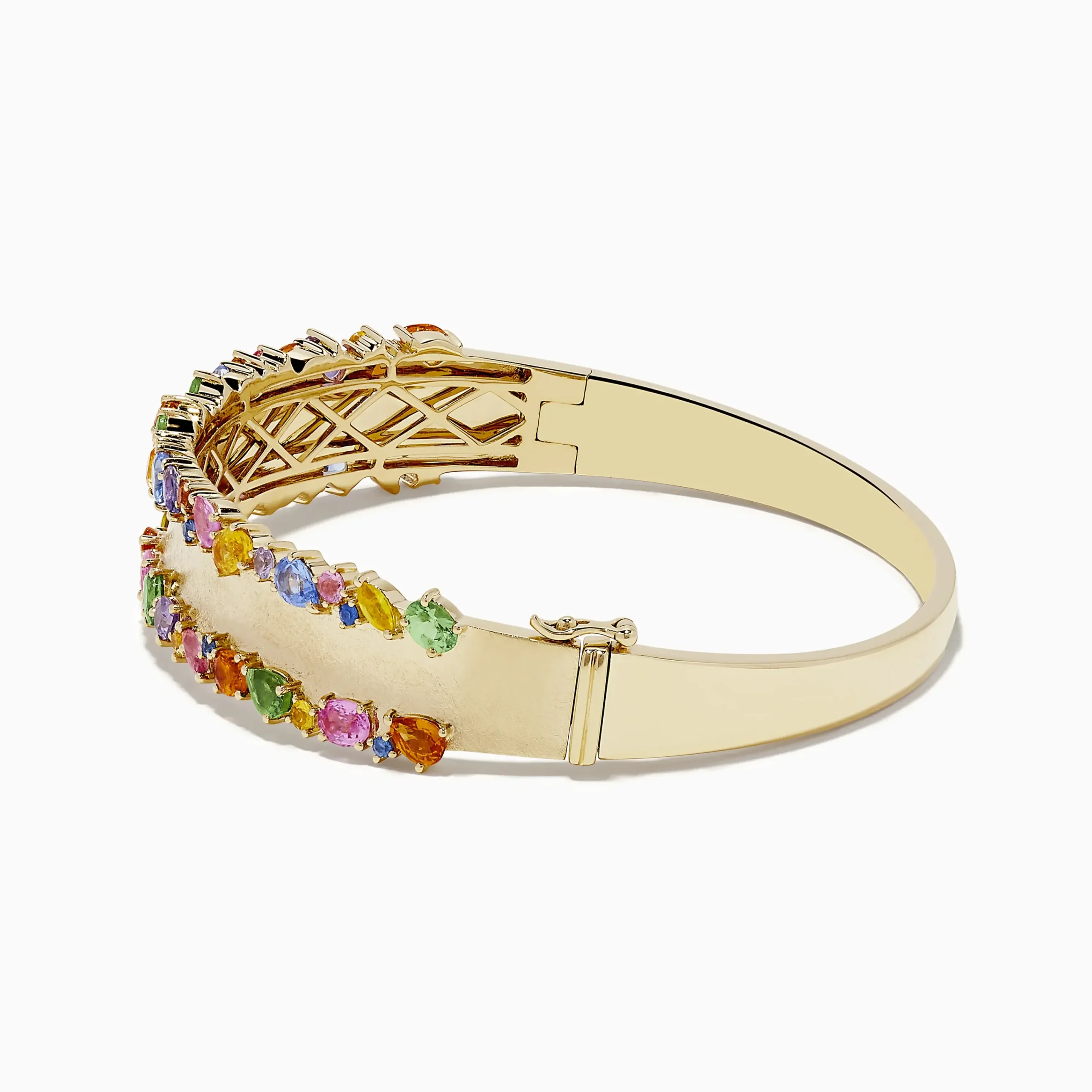 Bracelets|Effy Jewelry Watercolor 14k Yellow Gold Multi Sapphire Bangle