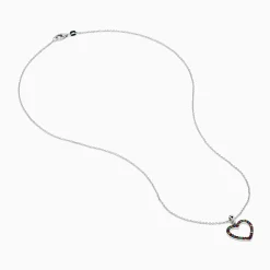 Necklaces & Pendants|Effy Jewelry Watercolors 925 Sterling Silver Multi Sapphire and Tsavorite Heart Pendant