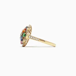 Rings|Effy Jewelry Watercolors 14K Gold Multi Sapphire and Diamond Ring, 1.91 TCW