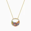 Necklaces & Pendants|BH Multi Watercolors 14K Gold Multi Sapphire and Diamond Pendant, 1.65 TCW