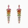 Earrings|BH Multi Watercolors 14K Gold Multi Sapphire and Diamond Earrings, 3.65 TCW