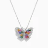 Necklaces & Pendants|Effy Jewelry Watercolors 14K Gold Multi Sapphire u0026 Diamond Butterfly Pendant