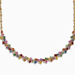 Necklaces & Pendants|BH Watercolors 14K Gold Multi Sapphire u0026 Diamond Necklace, 12.94 TCW