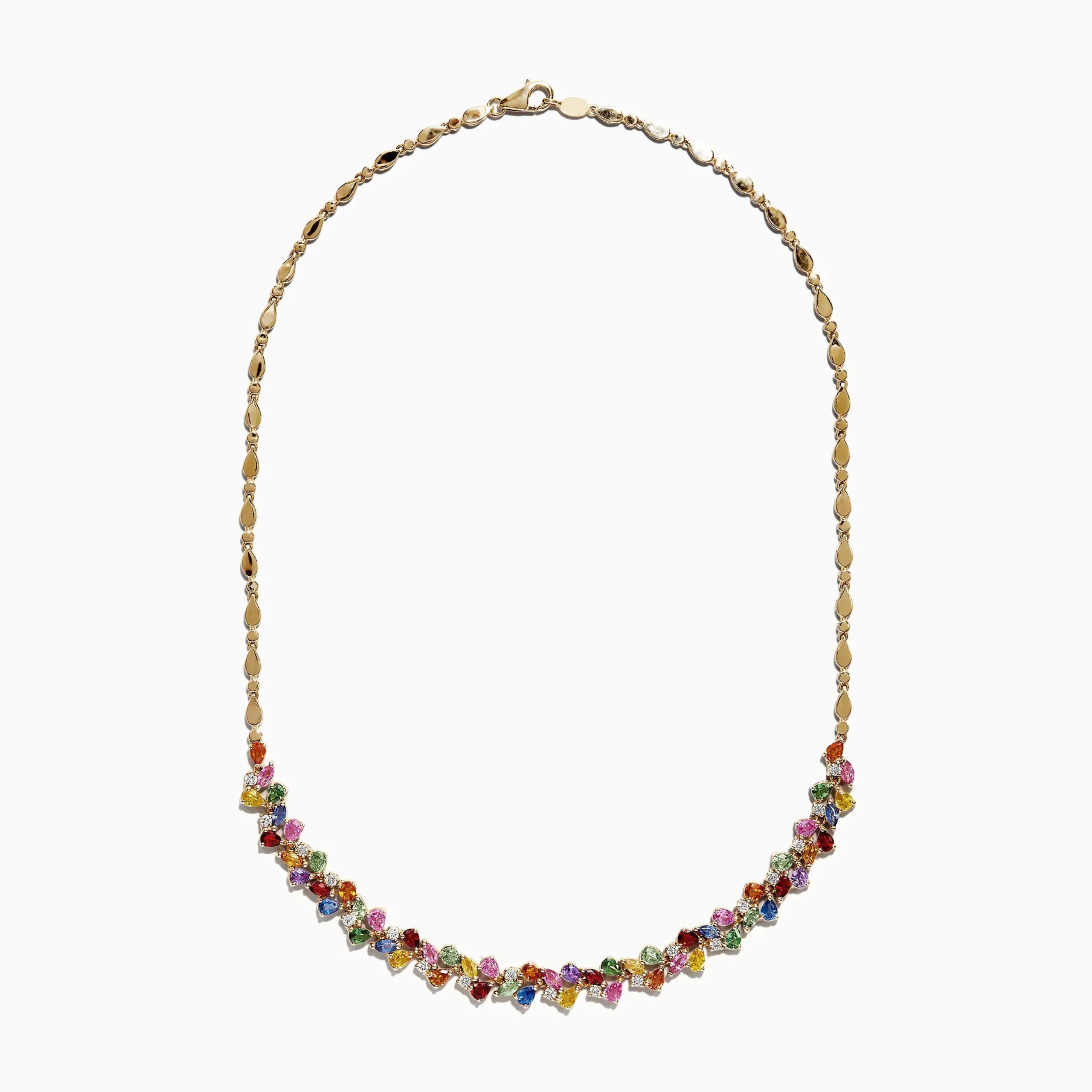 Necklaces & Pendants|BH Watercolors 14K Gold Multi Sapphire u0026 Diamond Necklace, 12.94 TCW