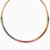 Necklaces & Pendants|Effy Jewelry Watercolors 14K Gold Multi Sapphire u0026 Diamond Necklace, 11.21 TCW