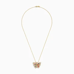Necklaces & Pendants|Effy Jewelry Watercolors 14K Gold Sapphire u0026 Diamond Butterfly Pendant, 2.34 TCW