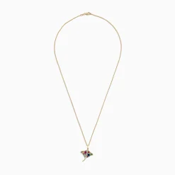 Necklaces & Pendants|Effy Jewelry Watercolors 14K Gold Sapphire and Diamond Stingray Pendant, 0.91 TCW