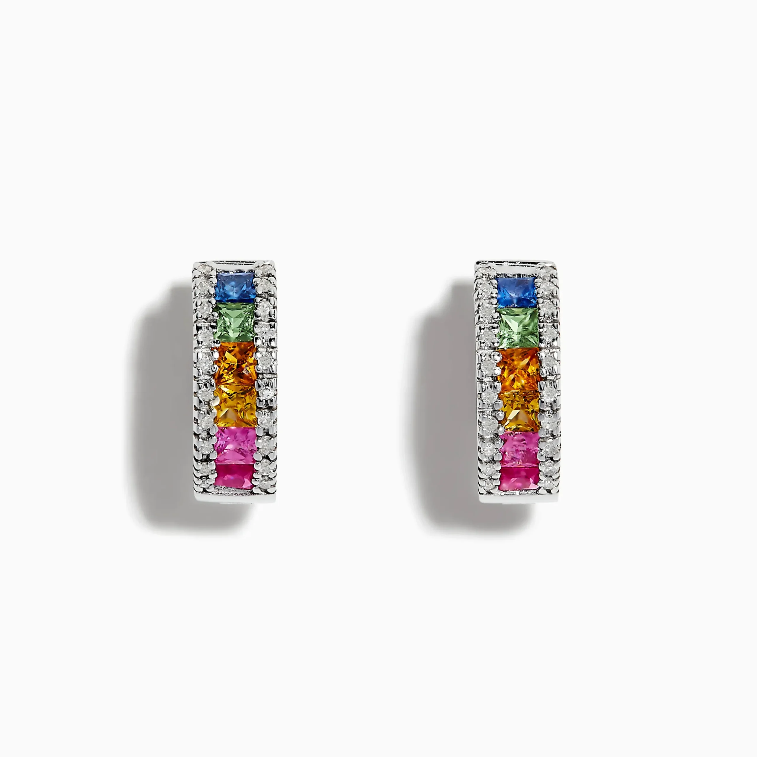 Earrings|Effy Jewelry Watercolors 14K White Gold Sapphire u0026 Diamond Earrings, 1.76 TCW