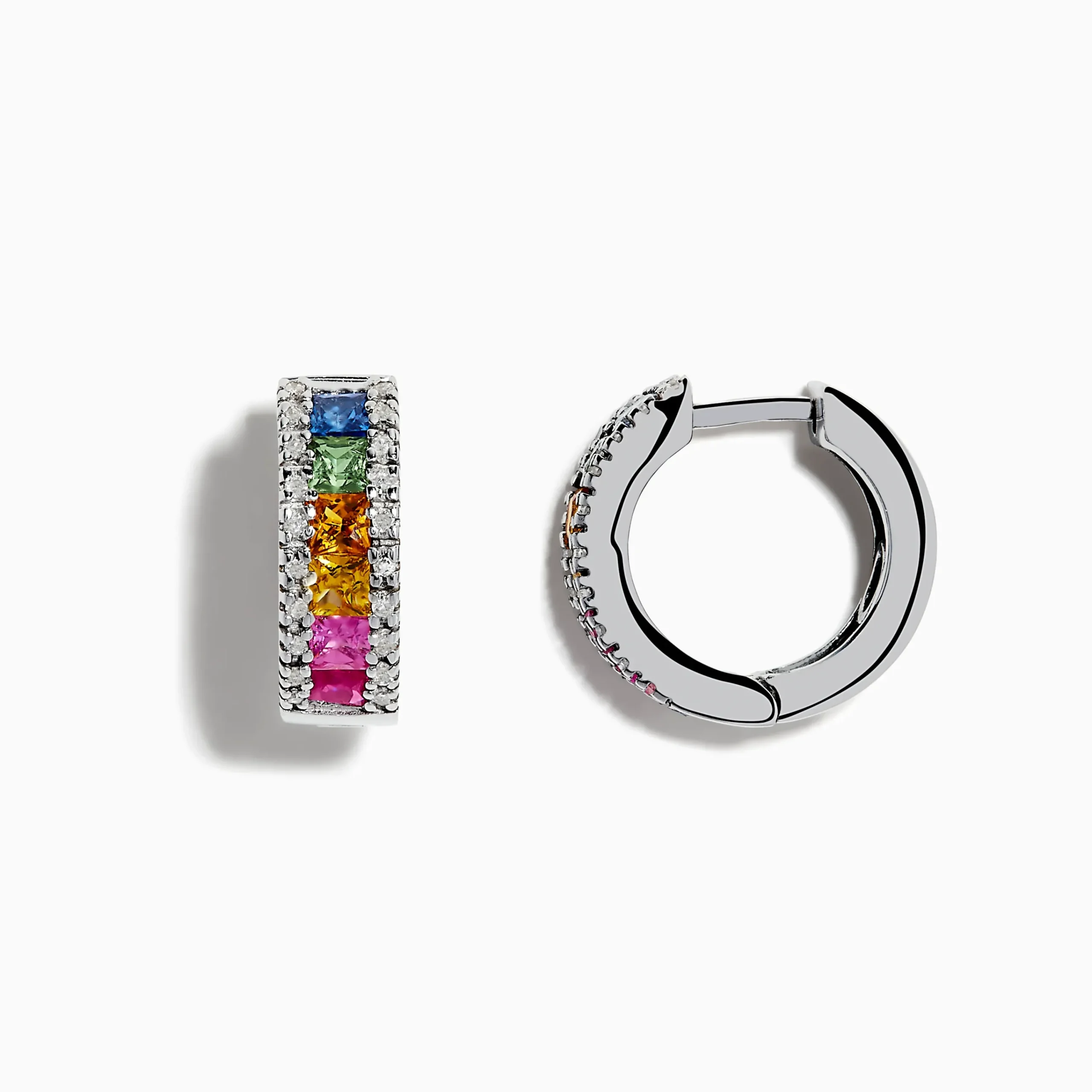 Earrings|Effy Jewelry Watercolors 14K White Gold Sapphire u0026 Diamond Earrings, 1.76 TCW