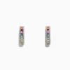Earrings|Effy Jewelry Watercolors 14K White Gold Multi Sapphire u0026 Diamond Hoop Earrings