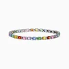 Bracelets|Effy Jewelry Watercolors 14K White Gold Multi Sapphire and Diamond Tennis Bracelet