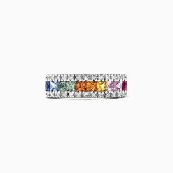 Rings|Effy Jewelry Watercolors 14K White Gold Sapphire u0026 Diamond Ring, 1.46 TCW