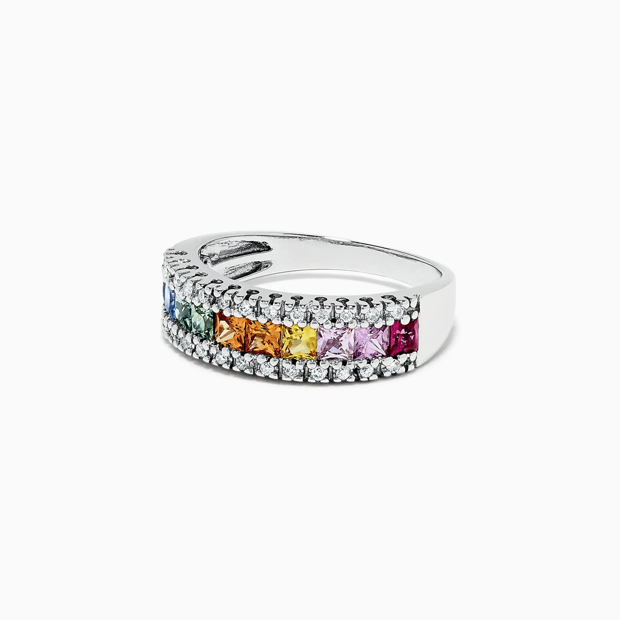 Rings|Effy Jewelry Watercolors 14K White Gold Sapphire u0026 Diamond Ring, 1.46 TCW