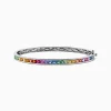 Bracelets|Effy Jewelry Watercolors 14K White Gold Multi Sapphire Bangle