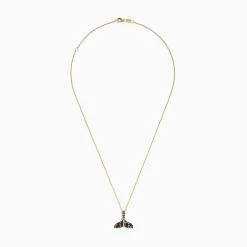 Necklaces & Pendants|Effy Jewelry Watercolors 14K Yellow Gold Multi Sapphire and Diamond Tail Pendant