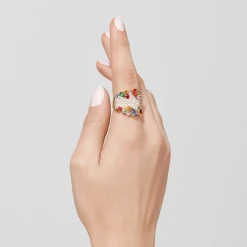 Rings|Effy Jewelry Watercolors 14K Yellow Gold Multi Sapphire and Diamond Ring, 5.59 TCW