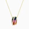 Necklaces & Pendants|Effy Jewelry Watercolors 14K Yellow Gold Multi Sapphire and Diamond Pendant