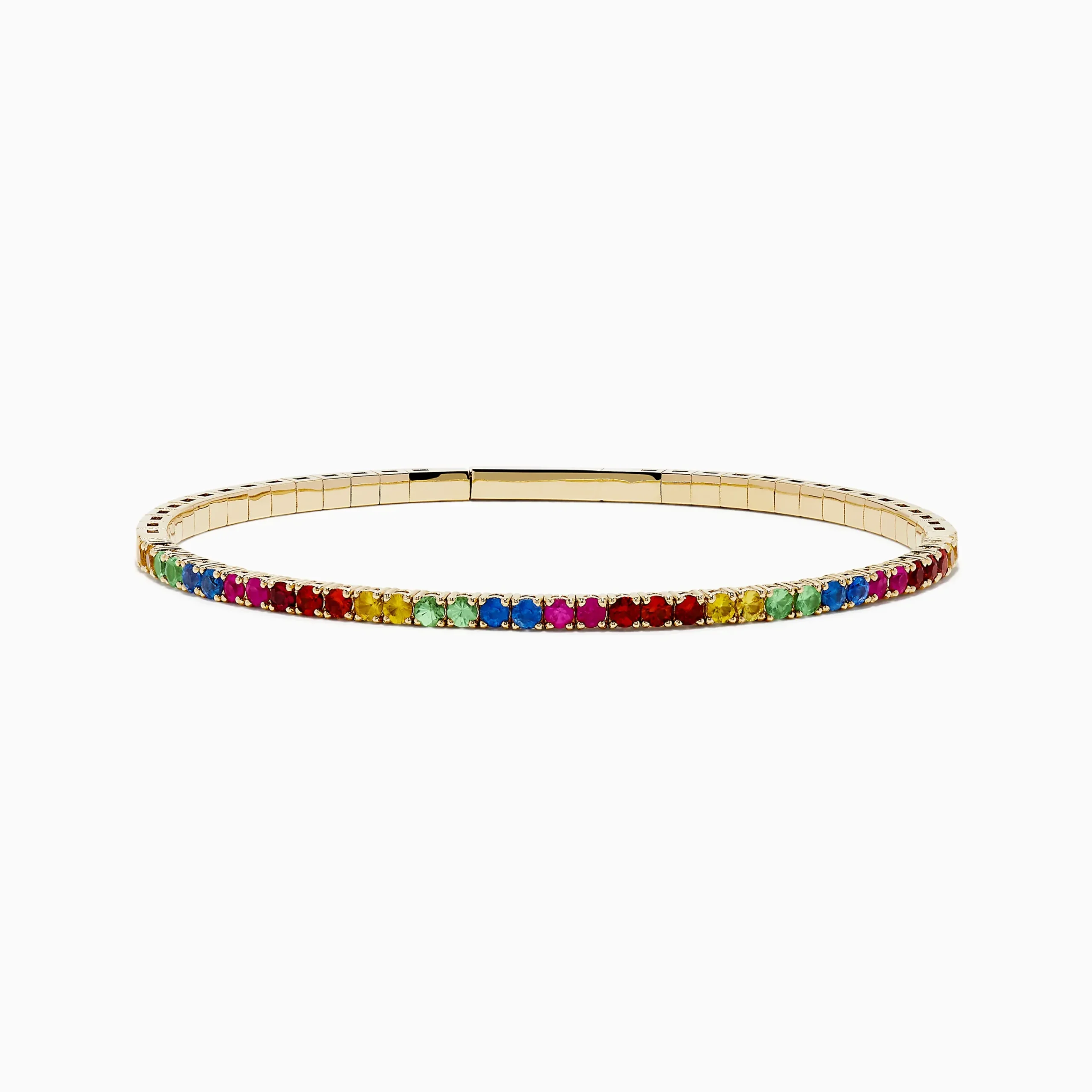 Bracelets|Effy Jewelry Watercolors 14K Yellow Gold Multi Sapphire Bangle