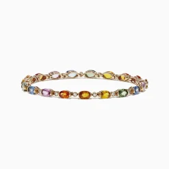 Bracelets|Effy Jewelry Watercolors 14K Yellow Gold Sapphire and Diamond Bracelet, 11.20 TCW
