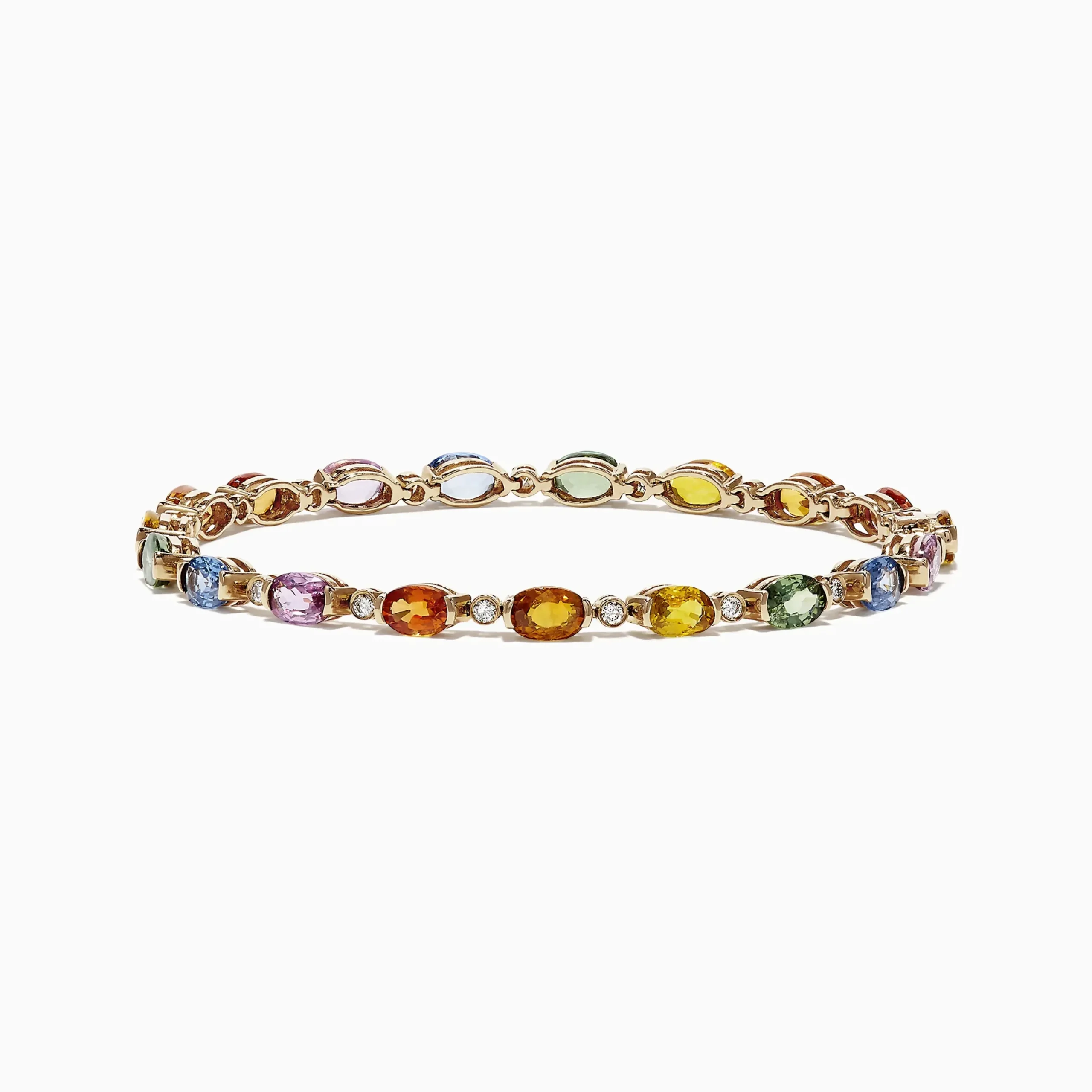 Bracelets|Effy Jewelry Watercolors 14K Yellow Gold Sapphire and Diamond Bracelet, 11.20 TCW