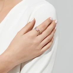 Rings|Effy Jewelry Watercolors 14K Yellow Gold Multi Sapphire and Diamond Ring, 2.05 TCW