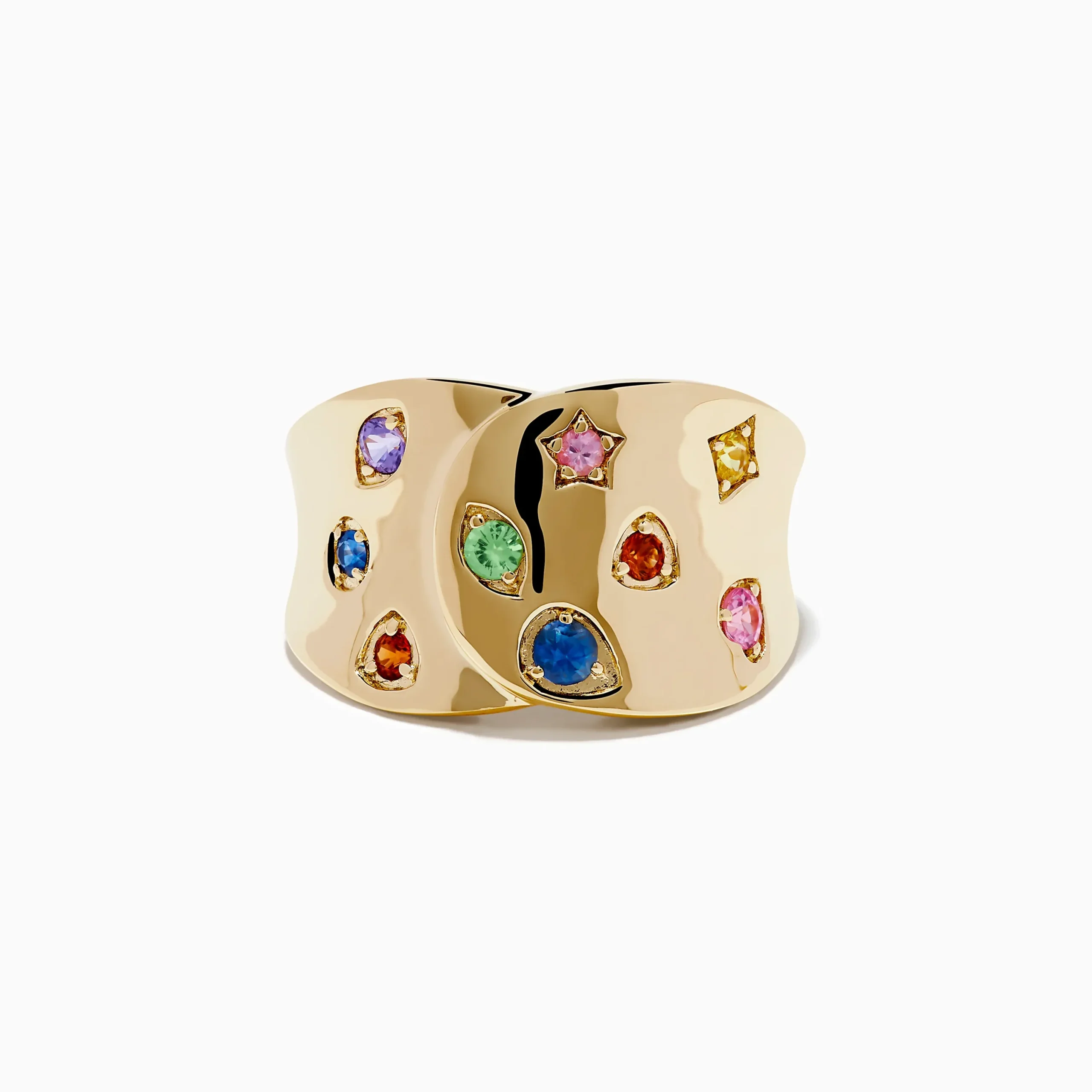 Rings|Effy Jewelry Watercolors 14K Yellow Gold Multi Color Sapphire Ring