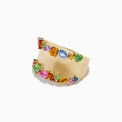 Rings|Effy Jewelry Watercolors 14K Yellow Gold Multi Sapphire Ring