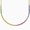 Necklaces & Pendants|Effy Jewelry Watercolors 14K Yellow Gold Multi Sapphire, Ruby, u0026 Tsavorite Necklace