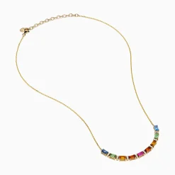 Necklaces & Pendants|Effy Jewelry Watercolors 14K Yellow Gold Multi Sapphire and Diamond Necklace