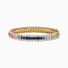 Bracelets|Effy Jewelry Watercolors 14K Yellow Gold Multi Sapphire and Diamond Bracelet