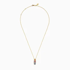 Necklaces & Pendants|Effy Jewelry Watercolors 14K Yellow Gold Multi Sapphire and Diamond Pendant