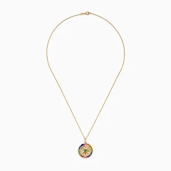 Necklaces & Pendants|Effy Jewelry Watercolors 14K Yellow Gold Multi Sapphire and Diamond Pendant