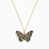 Necklaces & Pendants|Effy Jewelry Watercolors 14K Yellow Gold Multi Sapphire Butterfly Pendant