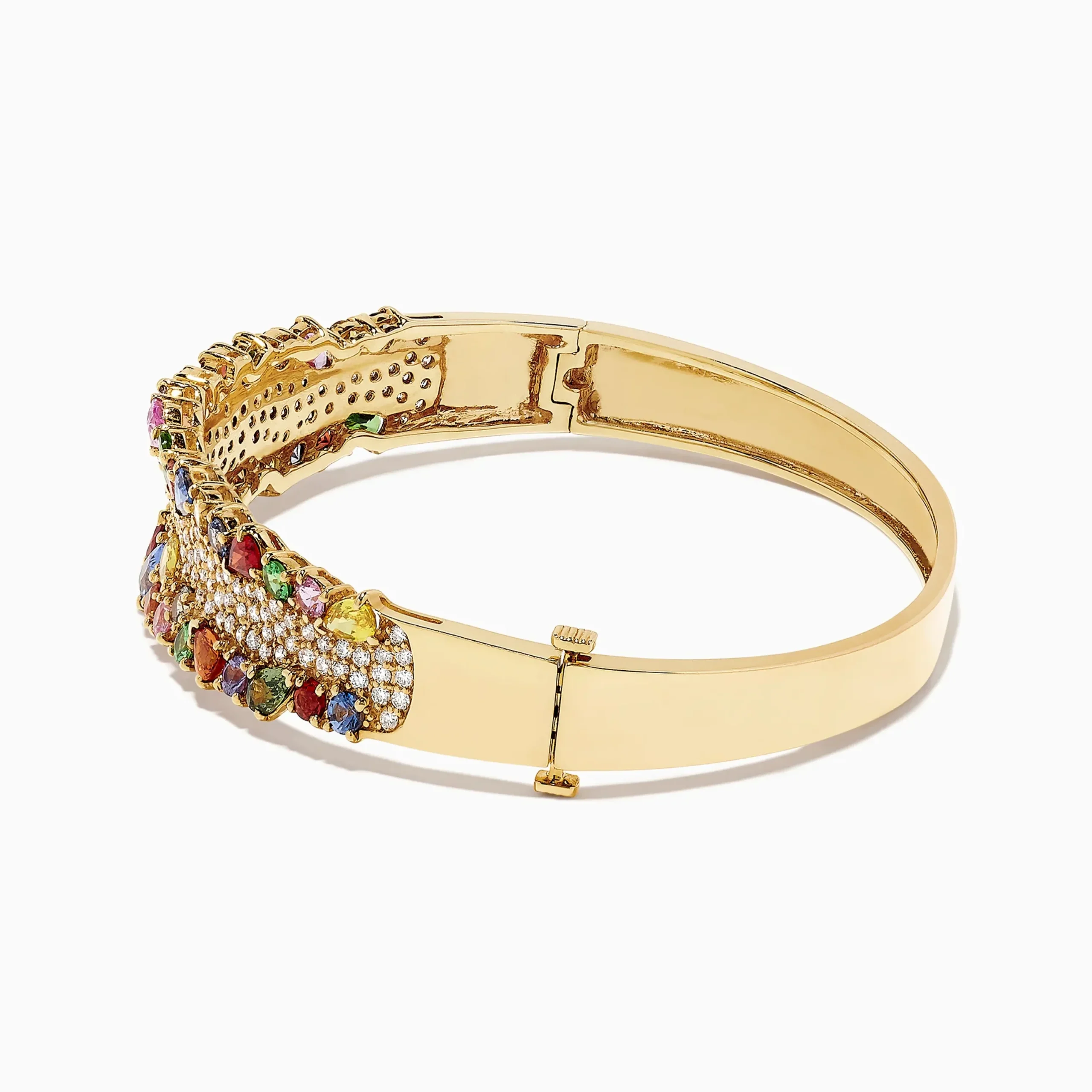 Bracelets|Effy Jewelry Watercolors 14K Yellow Gold Multi Sapphire u0026 Diamond Bangle, 9.97 TCW