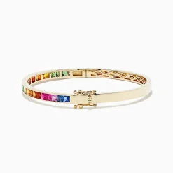 Bracelets|BH Multi Watercolors 14K Yellow Gold Multi Sapphire Bangle