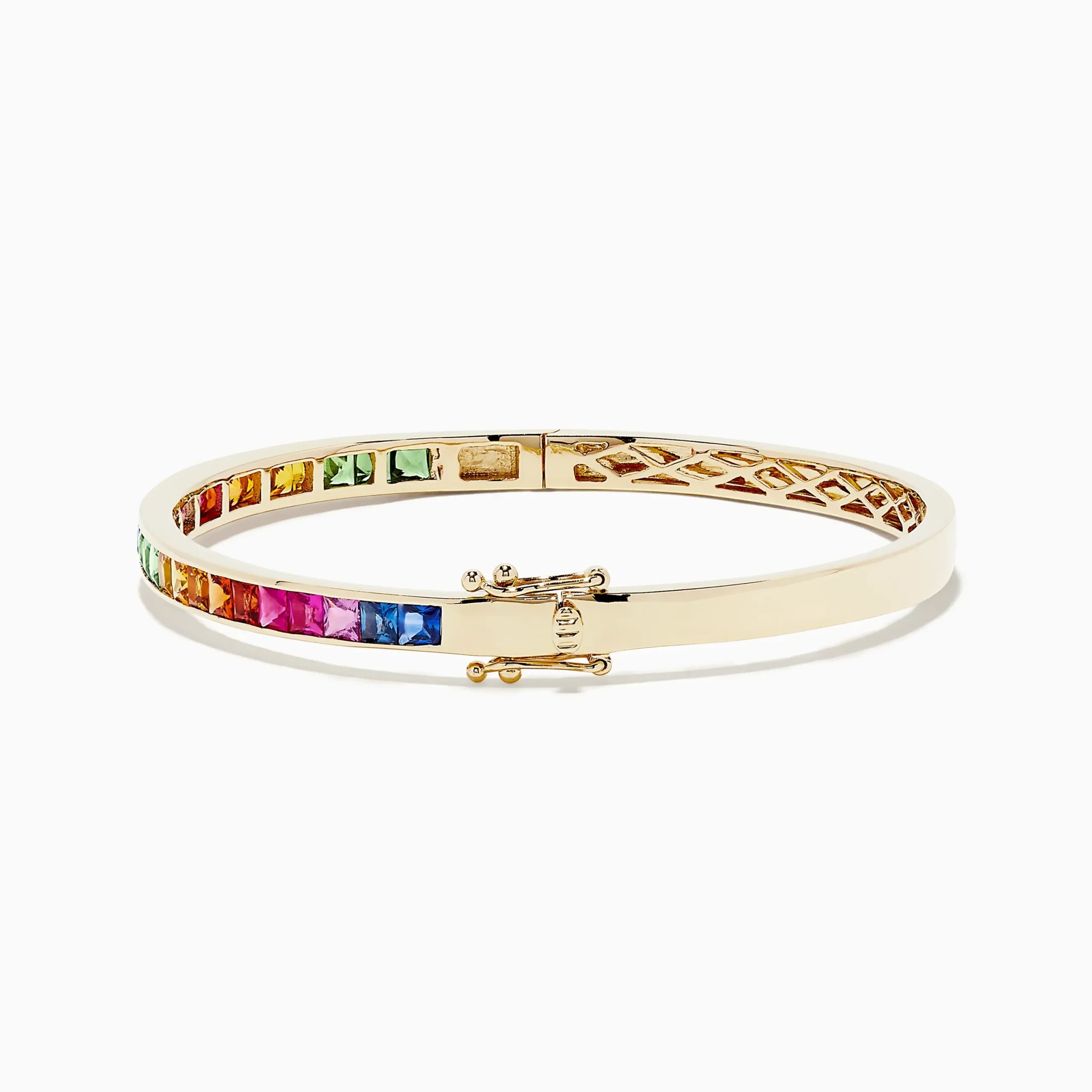 Bracelets|BH Multi Watercolors 14K Yellow Gold Multi Sapphire Bangle