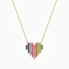 Necklaces & Pendants|Effy Jewelry Watercolors 14K Yellow Gold Multi Sapphire Heart Necklace