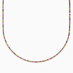 Necklaces & Pendants|Effy Jewelry Watercolors 14K Yellow Gold Multi Sapphire Necklace