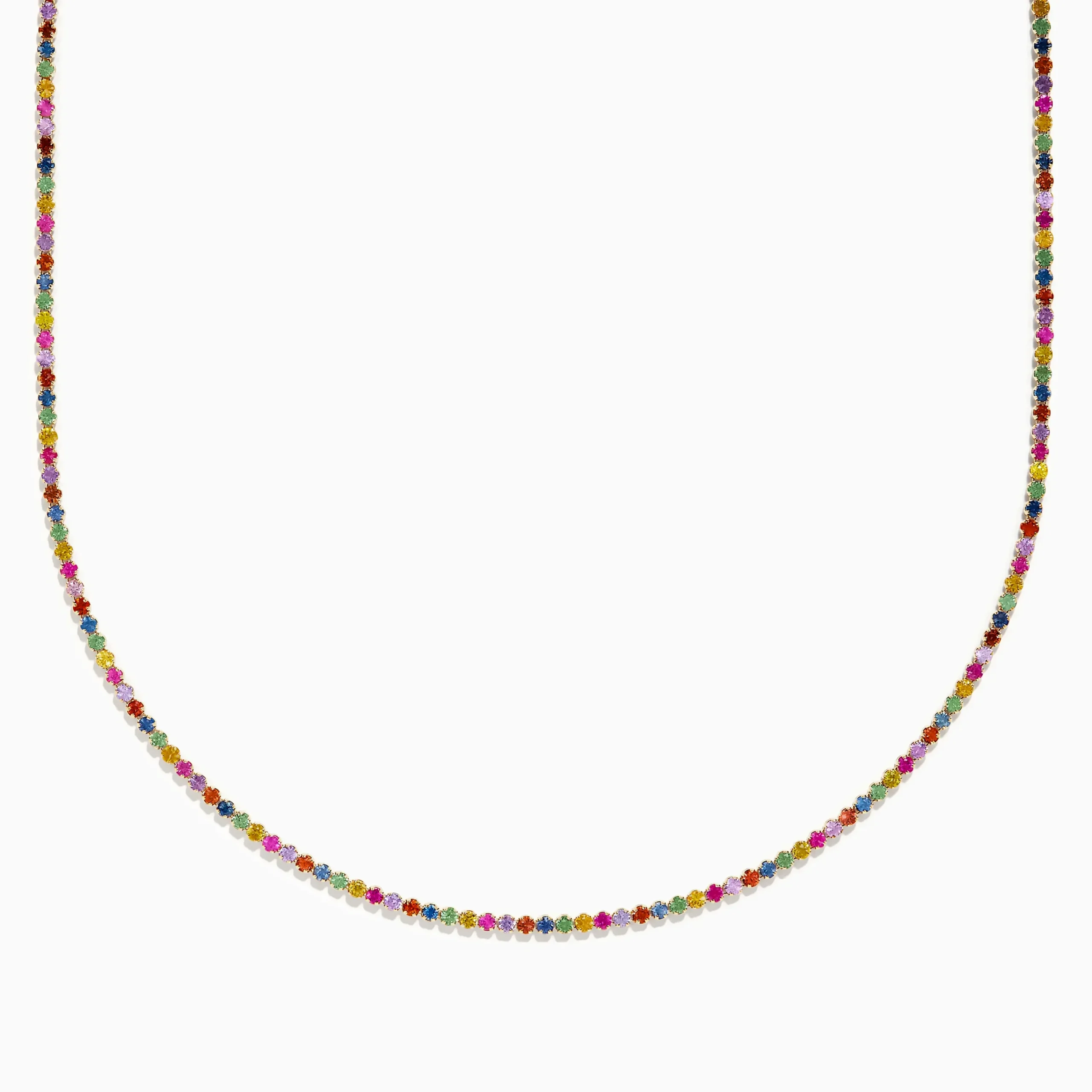 Necklaces & Pendants|Effy Jewelry Watercolors 14K Yellow Gold Multi Sapphire Necklace