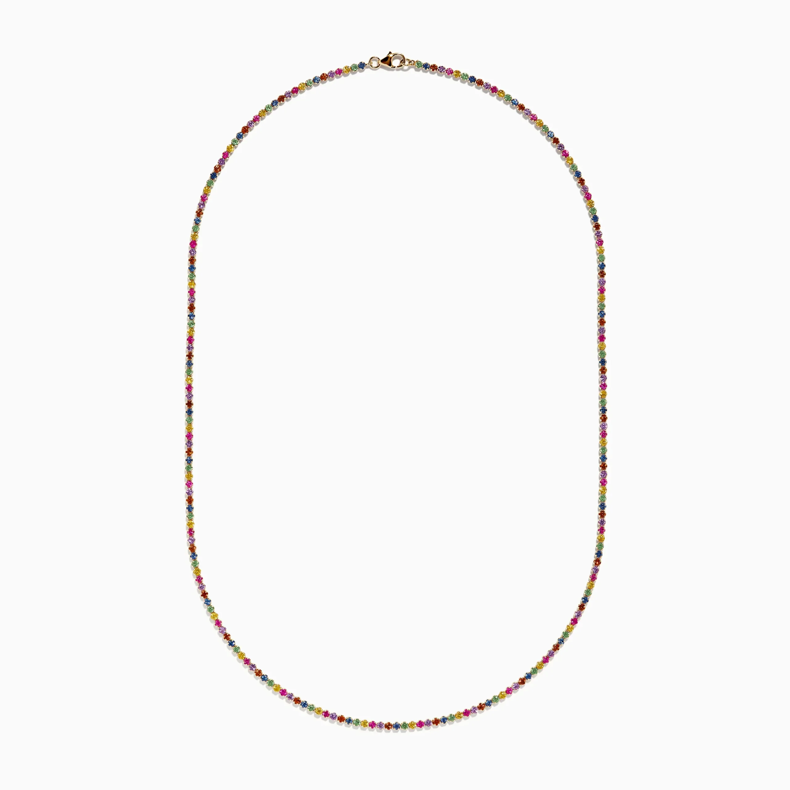 Necklaces & Pendants|Effy Jewelry Watercolors 14K Yellow Gold Multi Sapphire Necklace